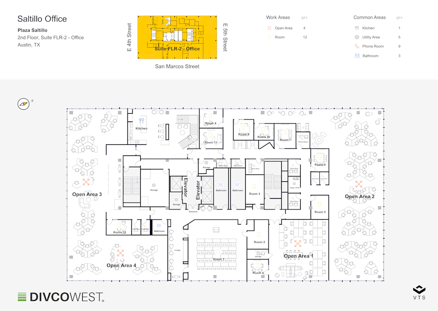 Floor plan of Entire 2nd Floor, Suite FLR-2 - Office, Saltillo Office  - Plaza Saltillo 