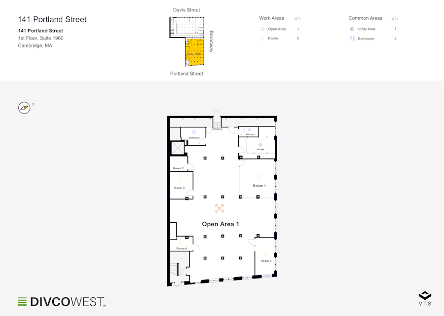 Floor plan of Partial 1st Floor, Suite 1960, 141 Portland Street