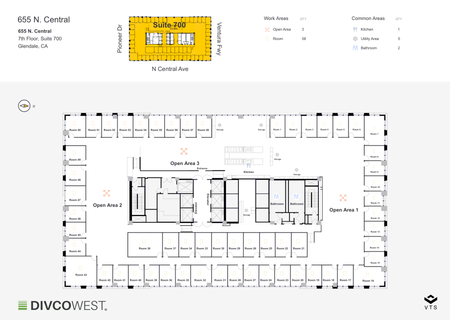 Floor plan of Entire 7th Floor, Suite 700, 655 N. Central