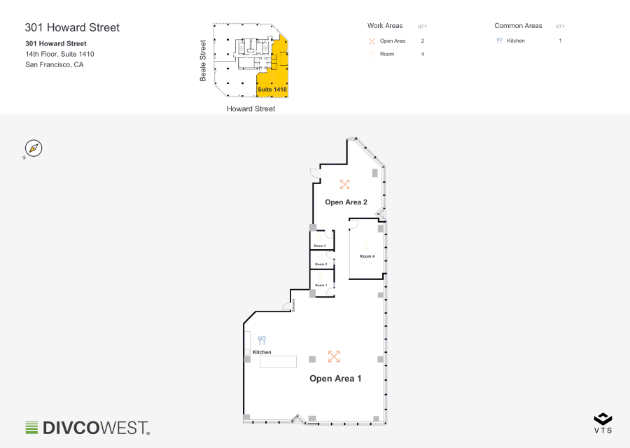 Floor plan of Partial 14th Floor, Suite 1410, 301 Howard Street