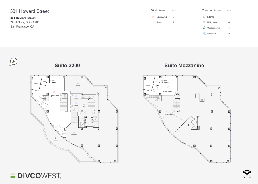 Floor plan of Entire 22nd Floor, Suite 2200, 301 Howard Street