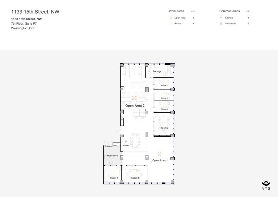 Floor plan of Partial 7th Floor, Suite P7, 1133 15th Street NW