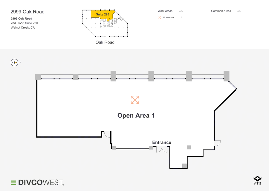 Floor plan of Partial 2nd Floor, Suite 220, 2999 Oak Road