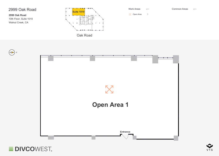 Floor plan of Partial 10th Floor, Suite 1010, 2999 Oak Road