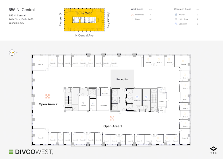 Floor plan of Entire 24th Floor, Suite 2400, 655 N. Central