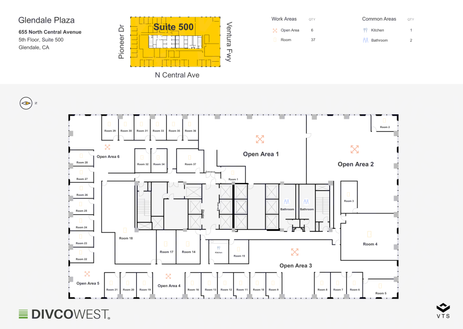 Floor plan of Entire 5th Floor, Suite 500, 655 N. Central