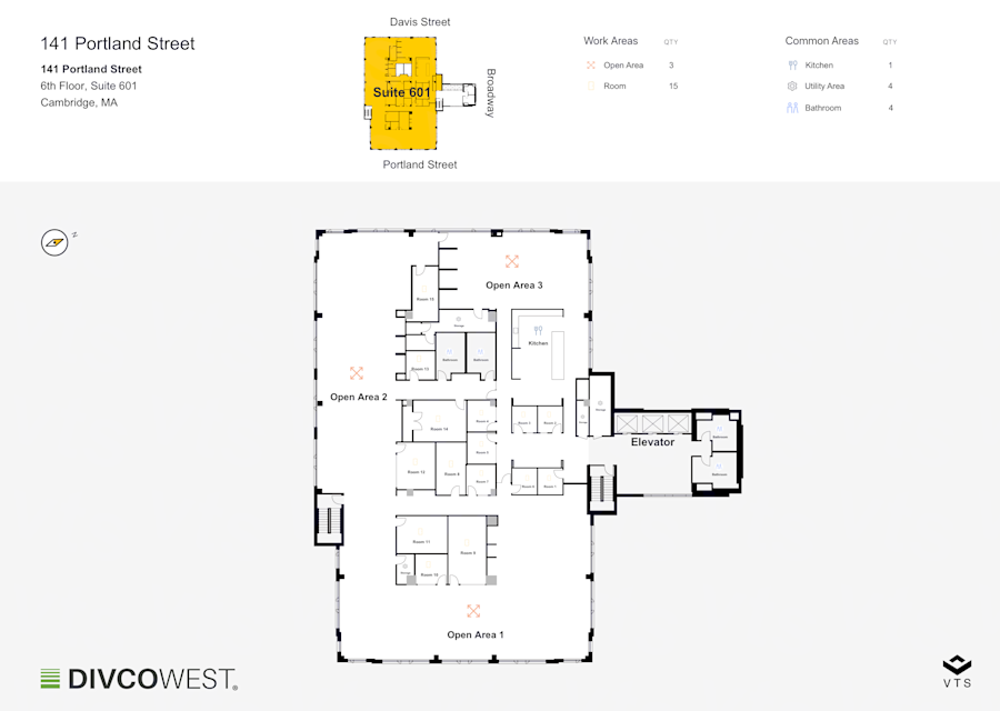 Floor plan of Entire 6th Floor, Suite 601, 141 Portland Street