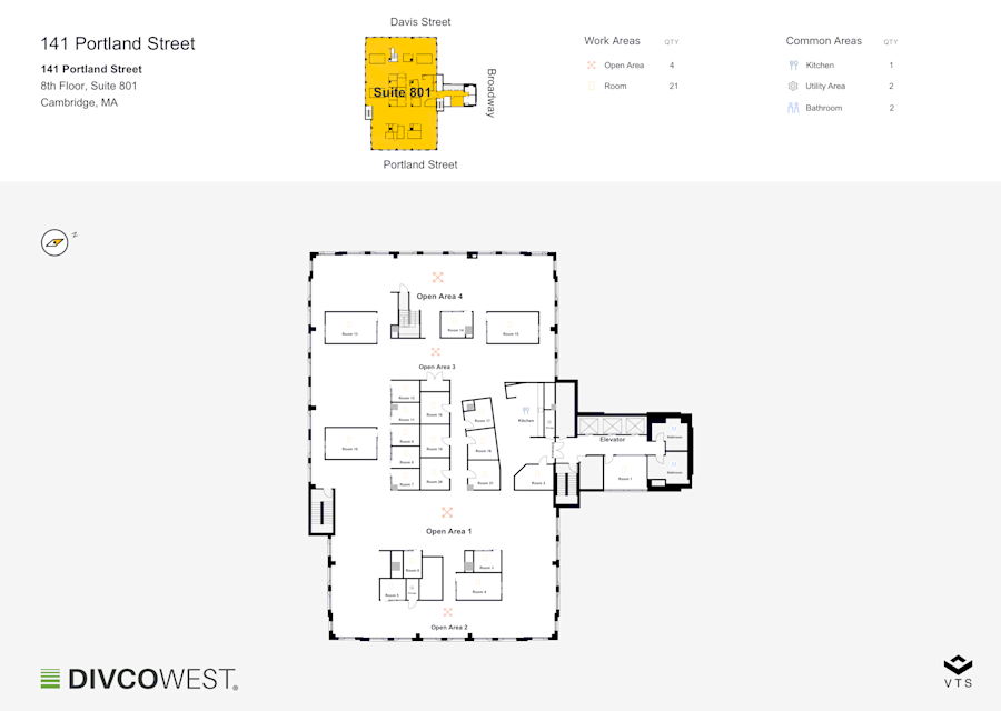 Floor plan of Entire 8th Floor, Suite 801, 141 Portland Street