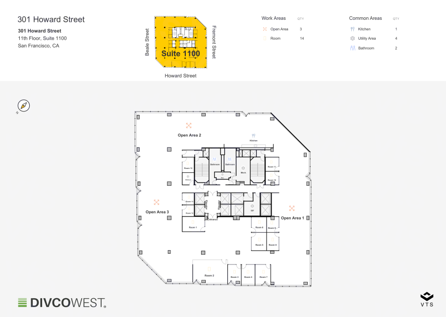 Floor plan of Entire 11th Floor, Suite 1100, 301 Howard Street