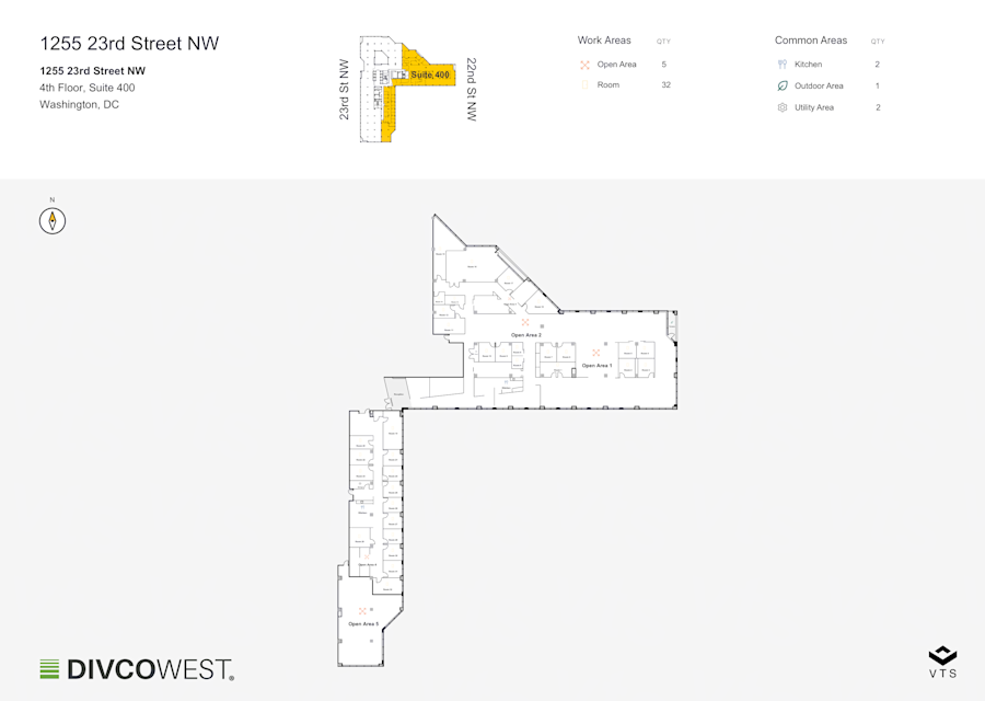 Floor plan of Partial 4th Floor, Suite 400, 1255 23rd Street NW