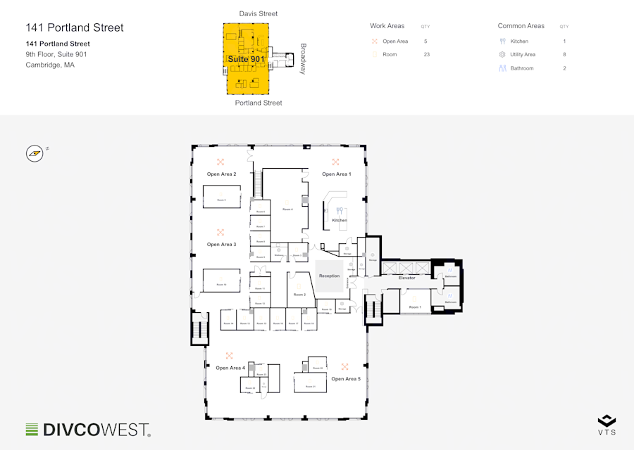 Floor plan of Entire 9th Floor, Suite 901, 141 Portland Street