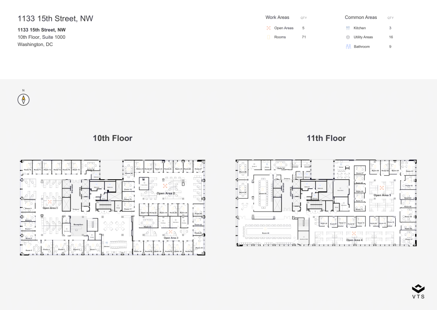 Floor plan of Entire 10 & 11th Floors, Suite 1000 & 1100, 1133 15th Street NW