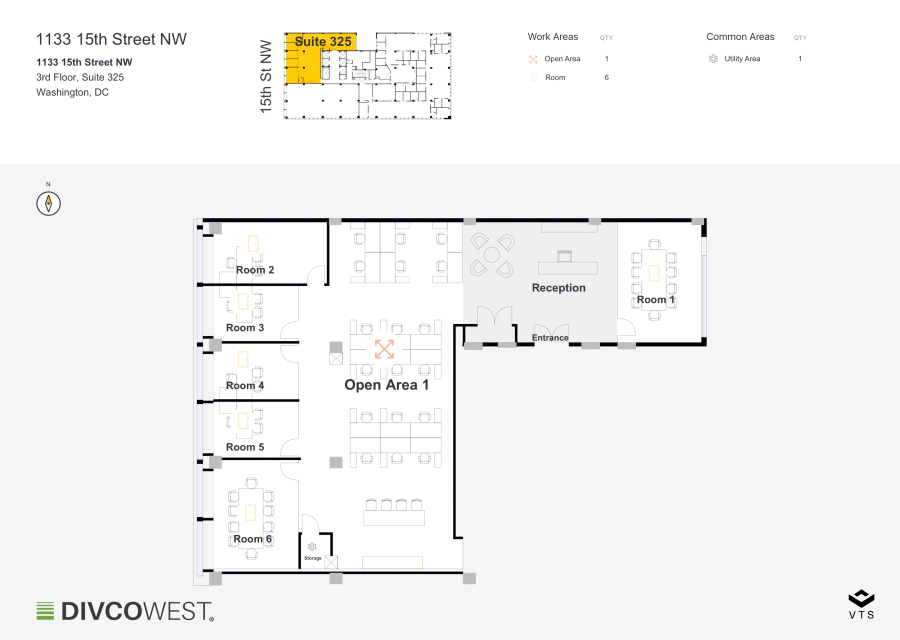 Floor plan of Partial 3rd Floor, Suite 325, 1133 15th Street NW