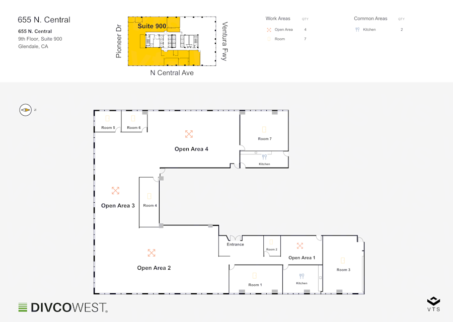 Floor plan of Partial 9th Floor, Suite 900, 655 N. Central