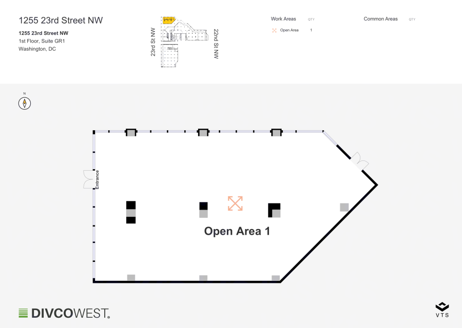 Floor plan of Partial 1st Floor, Suite GR1, 1255 23rd Street NW