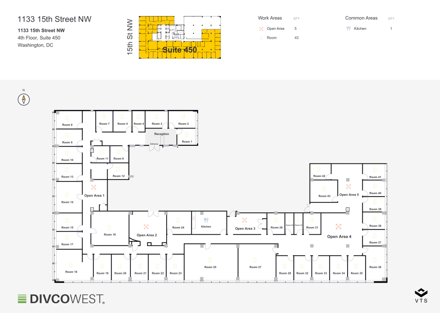 Floor plan of Partial 4th Floor, Suite 450, 1133 15th Street NW