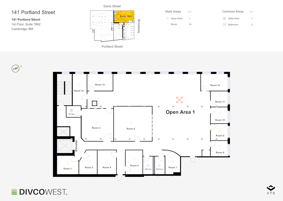 Floor plan of Partial 1st Floor, Suite 1962, 141 Portland Street