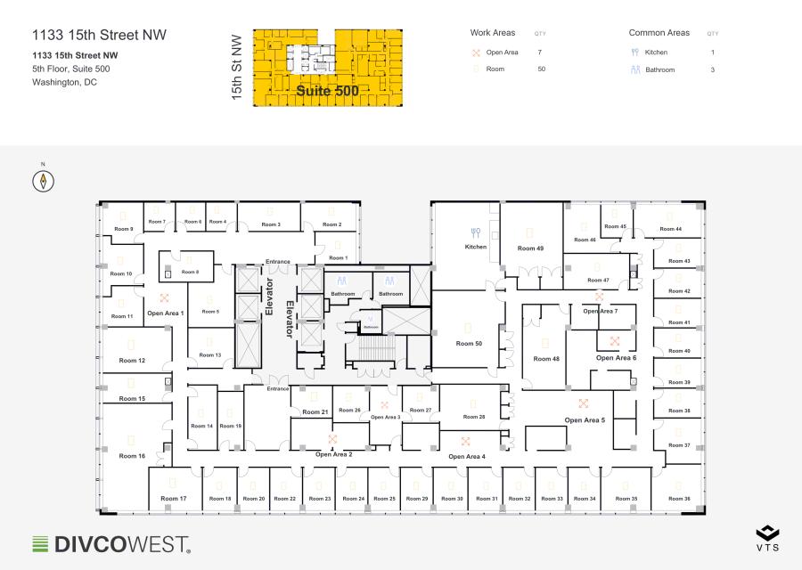 Floor plan of Entire 5th Floor, Suite 500, 1133 15th Street NW