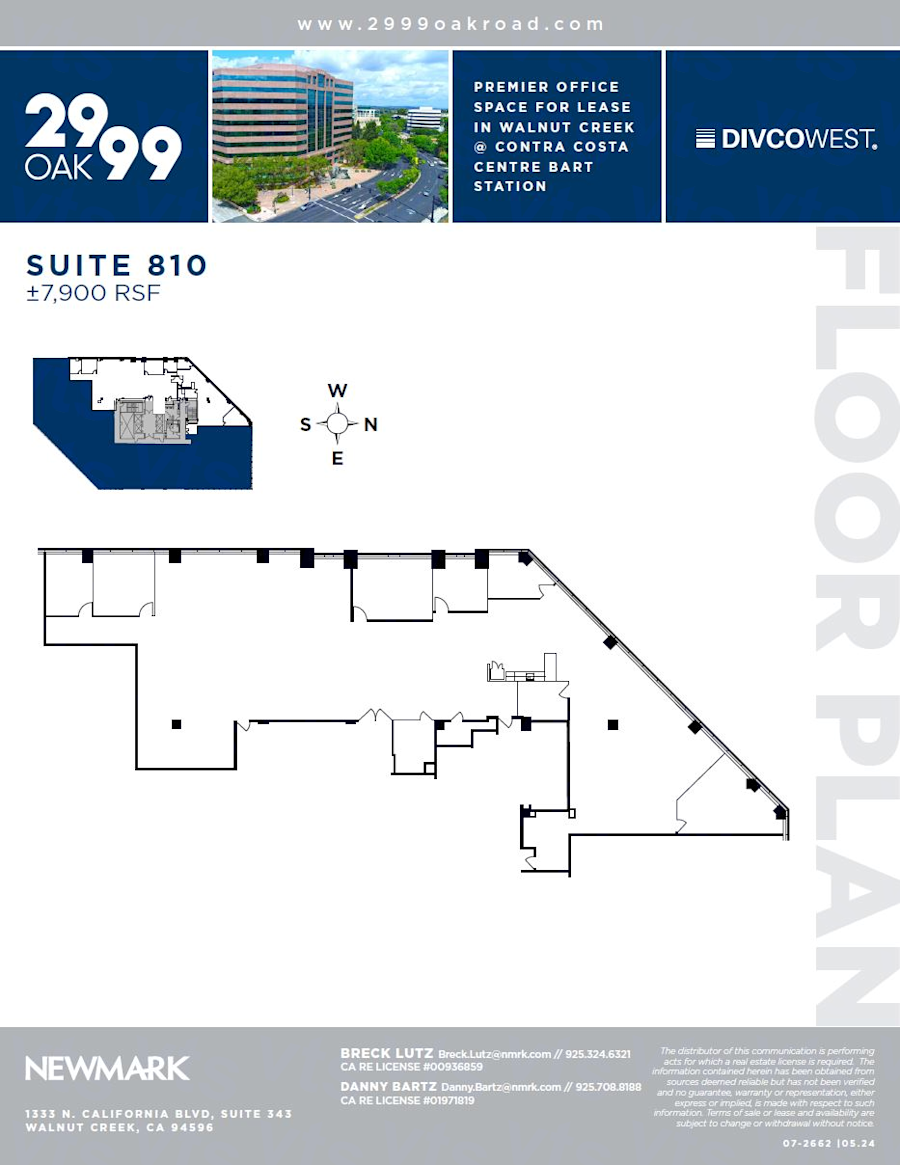 Floor plan of Partial 8th Floor, Suite 810, 2999 Oak Road