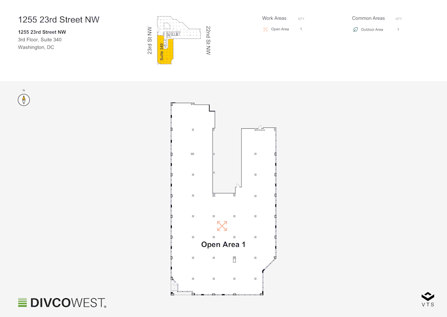 Floor plan of Partial 3rd Floor, Suite 340, 1255 23rd Street NW