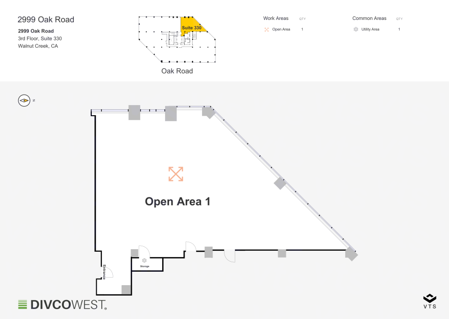 Floor plan of Partial 3rd Floor, Suite 330, 2999 Oak Road