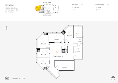 Floor plan of Partial 11th Floor, Suite 1100, CitySpire , 156 West 56th Street