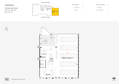 Floor plan of Partial 6th Floor, Suite 601, CitySpire , 156 West 56th Street